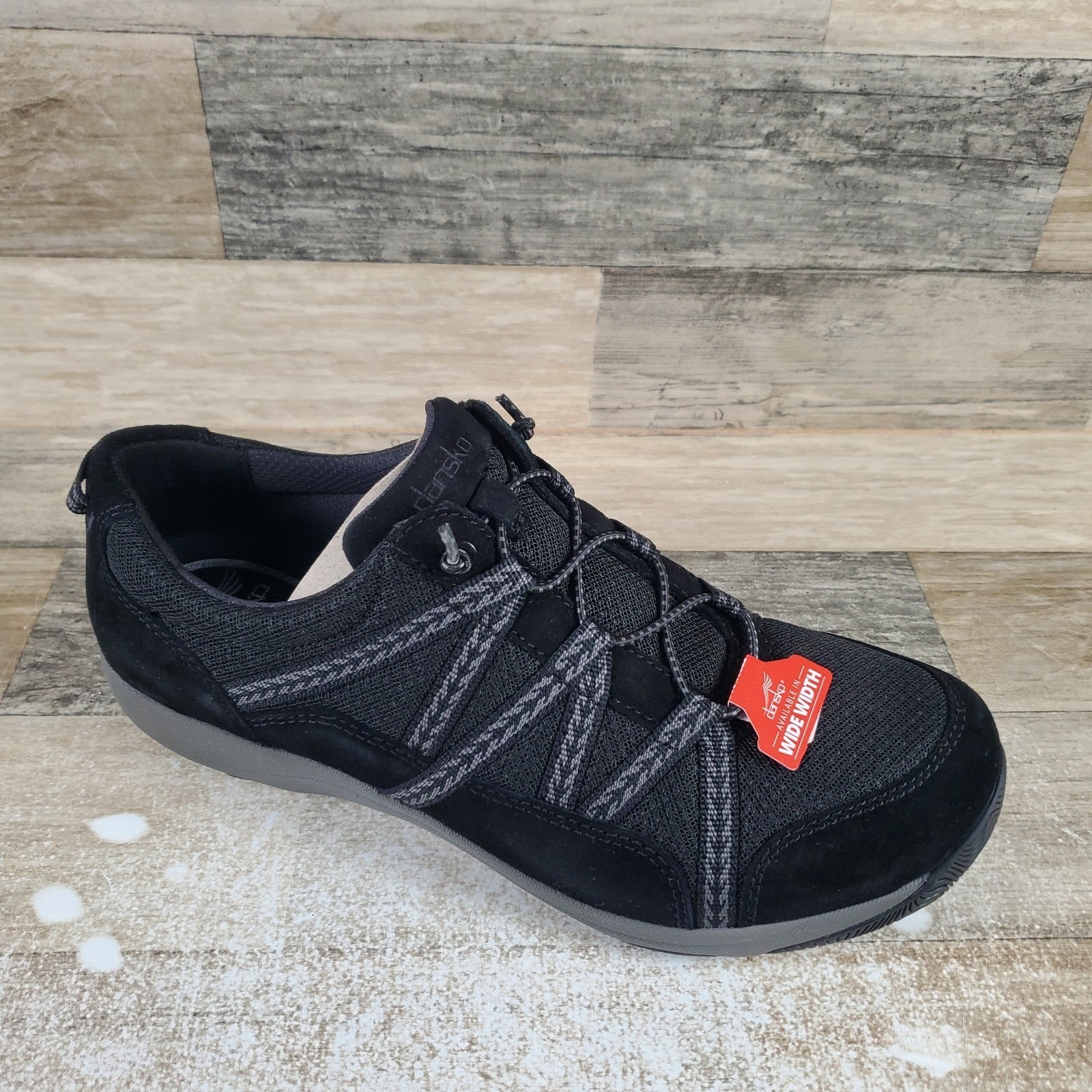 Dansko Harlyn Womens Shoes Black Sz 11.5 - 12 Wide Suede Leather Sneakers